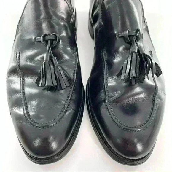 Allen Edmonds Ethan size 9.5 black leather vintage 90s slip on tassel loafers main image 10